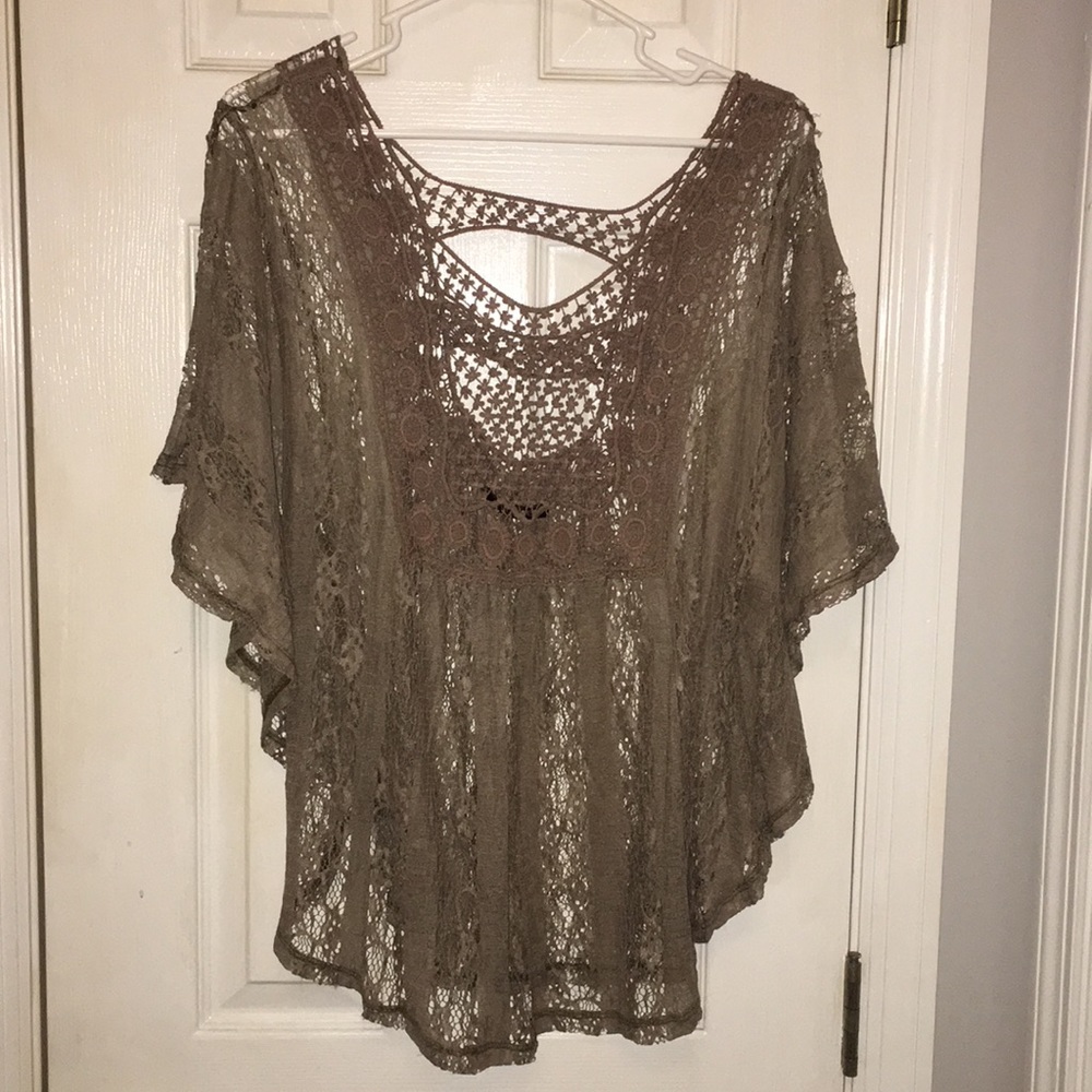 Tan Lace poncho
